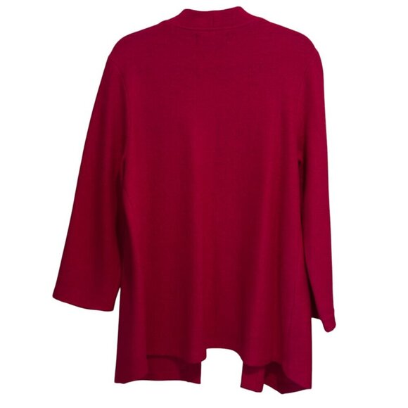 Kasper Boiled Wool/Viscose Open Front Hot Pink Long Line Jacket Women's Size L - Picture 4 of 9